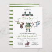 ダービー競馬赤ちゃんシャワー物干し 招待状 (正面/裏面)