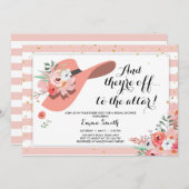 ダービー衣服アハットホースバラ金ゴールドブライダルシャワー 招待状 (正面/裏面)