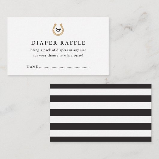 ダービー赤ちゃんシャワーおむつラッフルエンクロージャカード エンクロージャーカード (正面/裏面)