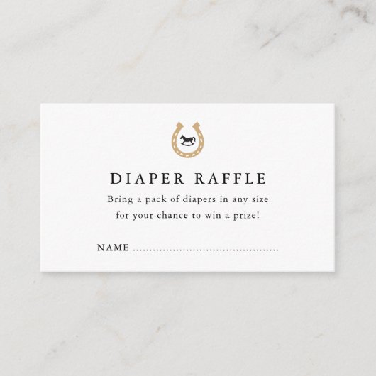 ダービー赤ちゃんシャワーおむつラッフルエンクロージャカード エンクロージャーカード (正面)