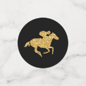 ダービー金ゴールド競走馬と黒の騎手 コンフェッティ (スモール正面)