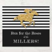 ダービー金ゴールド競走馬オンブラックストライプズ スパークリングワインラベル (シングルラベル)