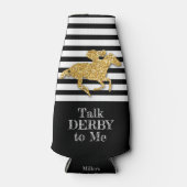 ダービー金ゴールド競走馬白黒ストライプ ボトルクーラー (正面)