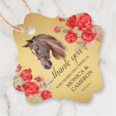 ダービー馬の馬乗りパーティーエレガント茶色の馬 フェイバータグ (正面)