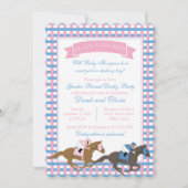 ダービー・パーティーの性別が明らかに赤ちゃんシャワー 招待状 (正面)