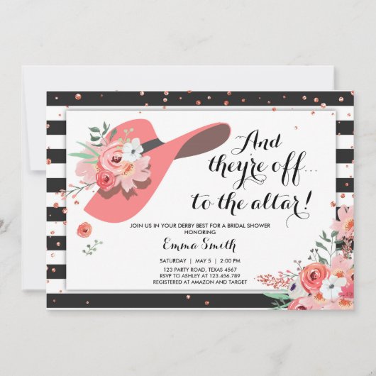 ダービー ブライダルシャワー ご招待 ハット 馬のct 招待状 (正面)