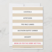 ダービー・ホース・レーシング・パーティー ブラック/レッド/ゴールド 招待状 (裏面)