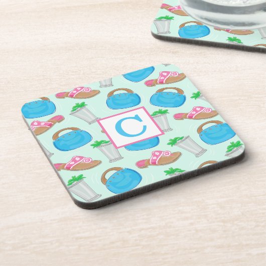 ダービー ミント ジュレップ バミューダ バッグ プレピー モノグラム コースター (左側)