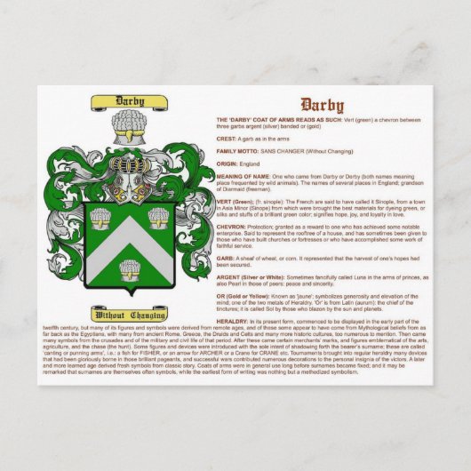 ダービー（意味） ポストカード (正面)