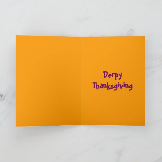 ダープターキーの漫画感謝祭カード シーズンカード (内部)