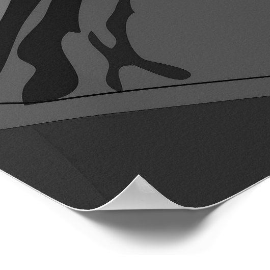 ダーラグの白黒の芸術を持つ美的な黒人 ポスター (角)