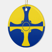 ダーラム国旗(イギリス・イングランド郡) セラミックオーナメント (左)