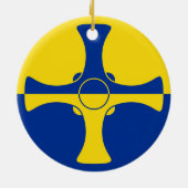 ダーラム国旗(イギリス・イングランド郡) セラミックオーナメント (裏面)