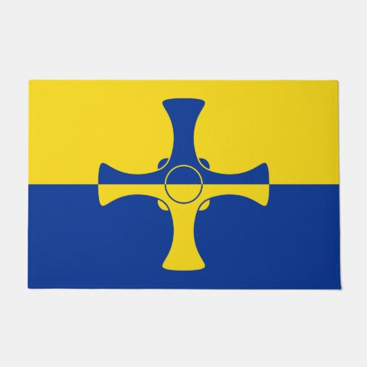 ダーラム国旗（イギリス・イングランド郡） ドアマット (正面)