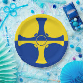 ダーラム国旗(イギリス・イングランド郡) ペーパープレート (パーティー)