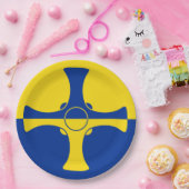 ダーラム国旗(イギリス・イングランド郡) ペーパープレート (パーティー)