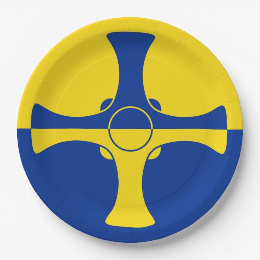 ダーラム国旗(イギリス・イングランド郡) ペーパープレート (正面)