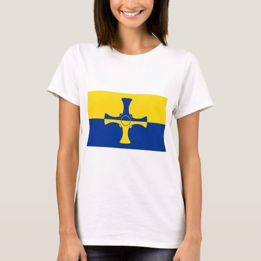 ダーラム国旗(イギリス・イングランド郡) Tシャツ (正面)
