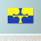 ダーラム国旗(英国県) キャンバスプリント (インサイチュ (ウッドフロア))