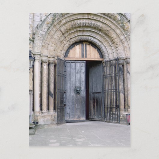 ダーラム大聖堂の北ドアのビュー ポストカード (正面)