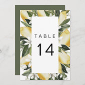 ダーリアレモンシトラスガーデンフルーツテーブルナンバー 招待状 (正面/裏面)