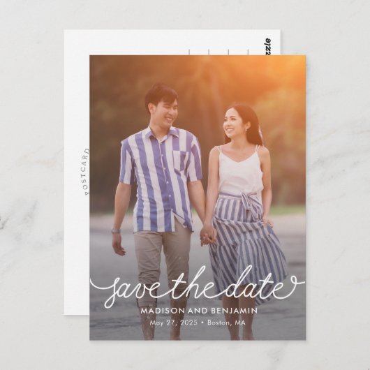 ダーリングスクリプト編集可能カラー日付の保存 ポストカード (正面/裏面)