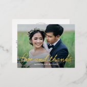 ダーリングスクリプトFOILありがとうはがき 箔シーズンポストカード (正面/裏面)