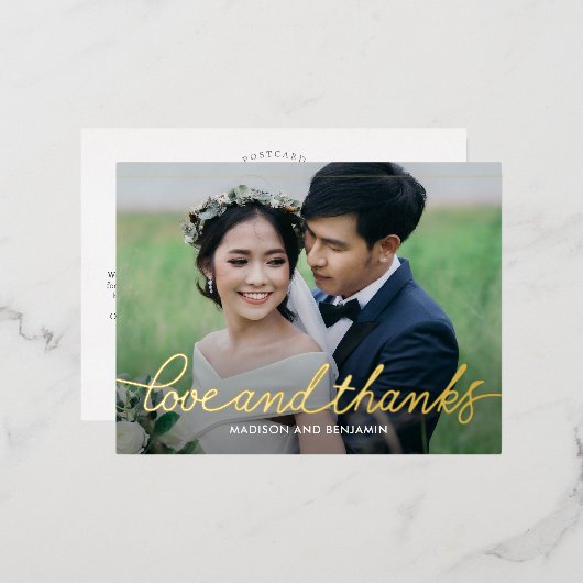 ダーリングスクリプトFOILありがとうはがき 箔シーズンポストカード (正面/裏面)