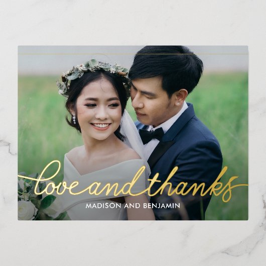 ダーリングスクリプトFOILありがとうはがき 箔シーズンポストカード (正面)