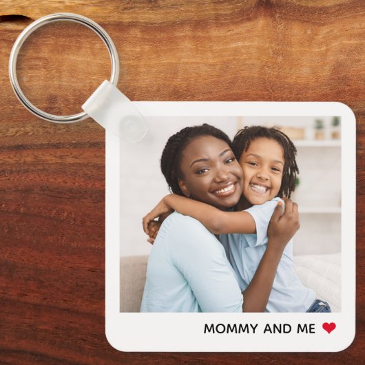 ダーリングハートパーソナライズされたフォトキーチェーン キーホルダー (正面)