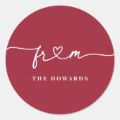 ダーリングハートホリデーステッカー封筒用シール ラウンドシール (正面)