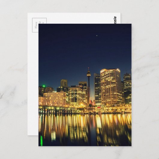 ダーリングハーバーシドニーオーストラリアシティスカイライン ポストカード (正面/裏面)