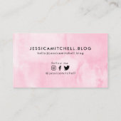 ダーリングバラブロガー/インフルエンサーのソーシャルメディア 名刺 (裏面)