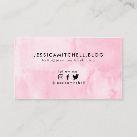 ダーリングバラブロガー/インフルエンサーのソーシャルメディア 名刺 (裏面)