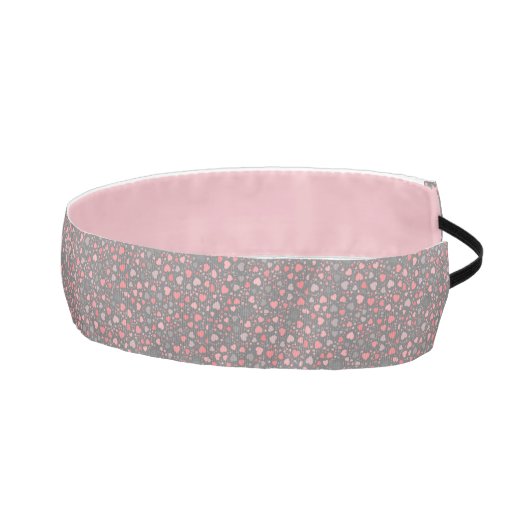 ダーリングミニハートパターンピンク/グレーパステルシェード アスレチックヘッドバンド (右)