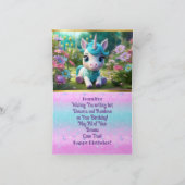 ダーリングユニコーン誕生日折りグリーティングカード カード (内部)