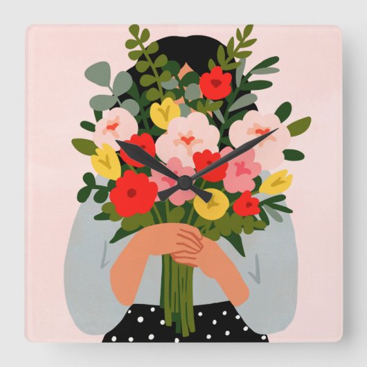 ダーリングヴァレンタイン2世 スクエア壁時計 (正面)