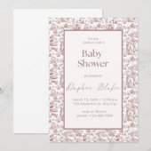ダーリング到着赤ちゃんシャワー招待状 招待状 (正面/裏面)