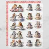 ダーリング子猫のセットがフローラの茶碗に座る (正面/裏面)