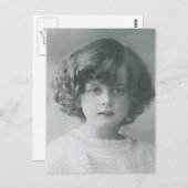 ダーリング小さな女の子カーリーヘアヴィンテージスタイルPC ポストカード (正面/裏面)