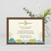 ダーリング恐竜の誕生日パーティーの招待 招待状 (スタンド正面)