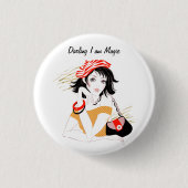 ダーリング私は魔法態度引用文 缶バッジ (正面)