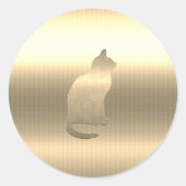 ダーリング金ゴールド猫 ラウンドシール (正面)