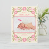 ダーリング開花ズ誕生告知-クリーム 案内状 (スタンド正面)