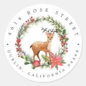 ダーリング・トナカイ | クリスマス赤ちゃんお返し先住所 ラウンドシール (正面)