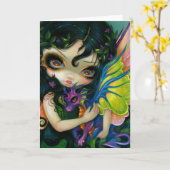 「ダーリング・ドラゴンV」グリーティングカード カード (黄色い花)