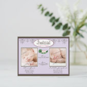 ダーリンツインガールズ薄紫誕生/ベビー発表 案内ポストカード (スタンド正面)