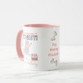 ダーリンピンキープードルドッグママおもしろい誕生日 マグカップ (正面左)
