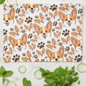 ダーリンペンブロークウェルシュコーギーペットパピードッグ キッチンタオル (折り畳み)