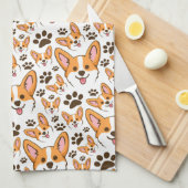 ダーリンペンブロークウェルシュコーギーペットパピードッグ キッチンタオル (四つ折り)